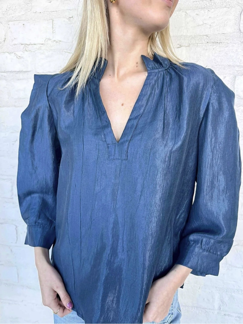 NWOT THML Dedication Appreciated Navy Top Women Size Medium